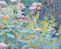 Carole Rabe Painting - Joe Pye Weed and Monarch Butterfly