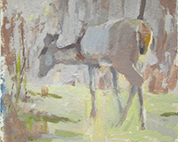 Carole Rabe Painting - Deer in Spring