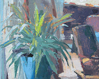 Carole Rabe Painting - Dracaena Plant in Bedroom
