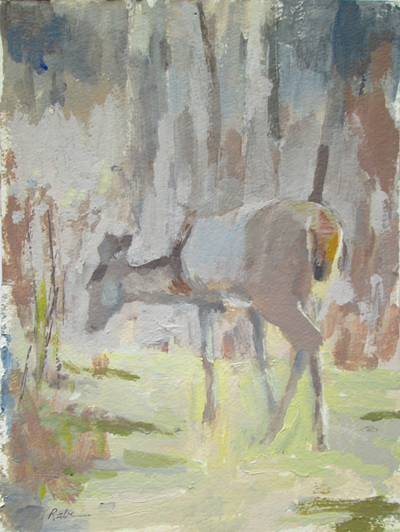 Carole Rabe Painting - Deer in Spring