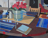 Carole Rabe Painting Red Begonia