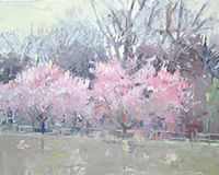 Carole Rabe Painting - Two Cherry Trees in Spring