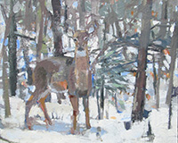 Carole Rabe Painting - Deer in Clearing