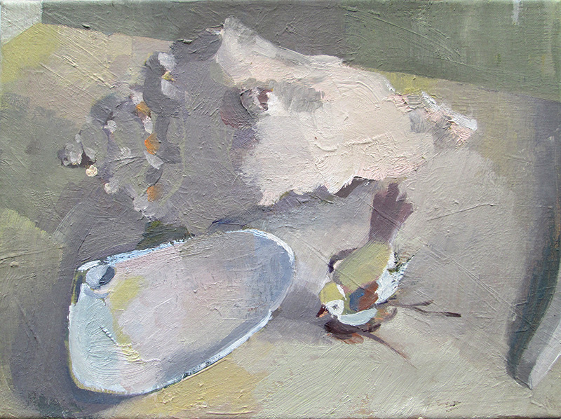 Carole Rabe Painting- Two Shells and Bird